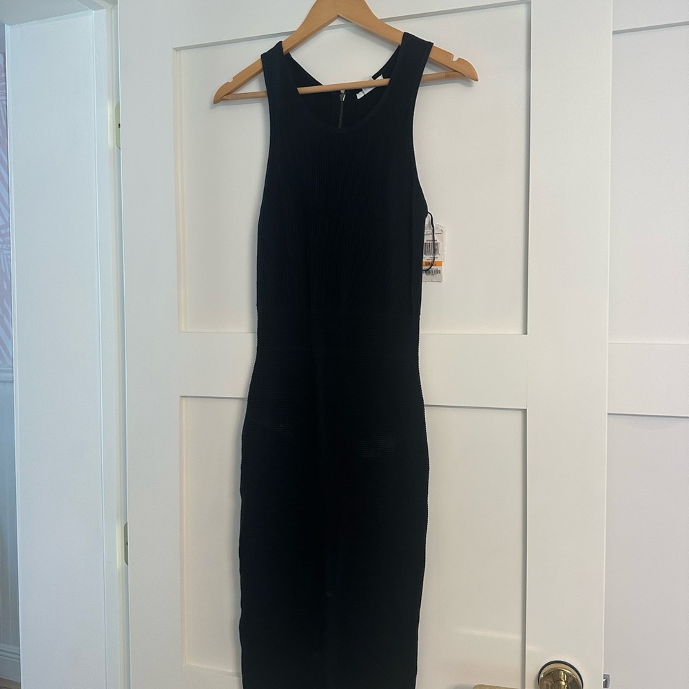 Bar III Black Halter Sheath Midi Dress